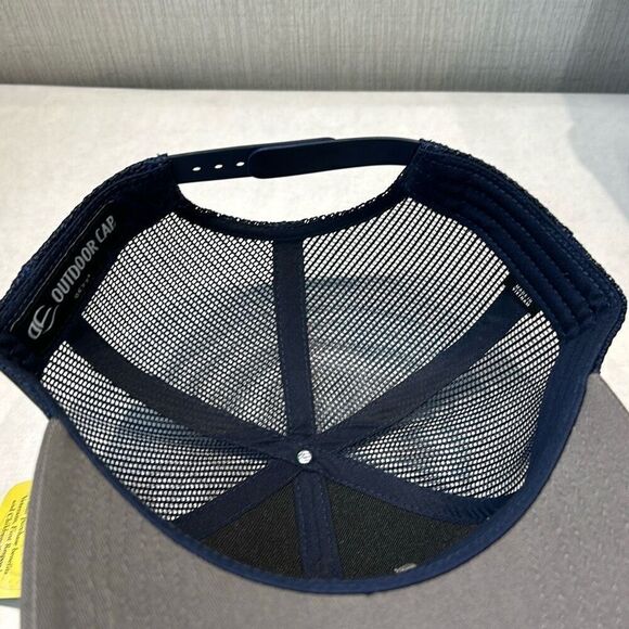 NEW Luck Up Ranch Trucker Hat Cap Gray Blue Mesh Snapback Horseshoe Horse Red Em - Picture 10 of 10